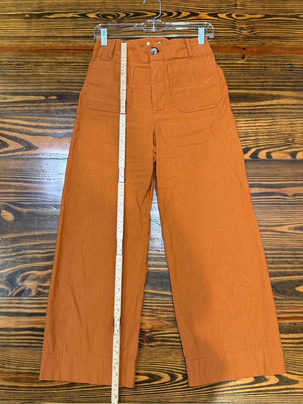 Anthropologie Maeve The Colette Pants Women’s 29 Burnt Orange Wide Leg Crop - Picture 5 of 11